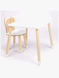 Børnemøbler|FamilySCL Family-SCL Kanin Bord & Stol Sæt, Hvid
