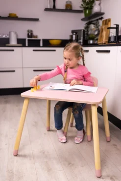 Børnemøbler|FamilySCL Family-SCL Kanin Bord & Stol Sæt, Pink