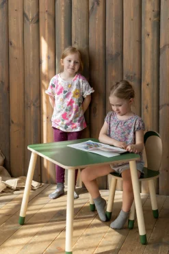 Børnemøbler|FamilySCL Family-SCL Kanin Bord & Stol Sæt, Khaki