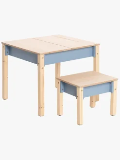 Børnemøbler|FamilySCL Family-scl Smart Opbevaring Bord med Stol, Dusty Blue