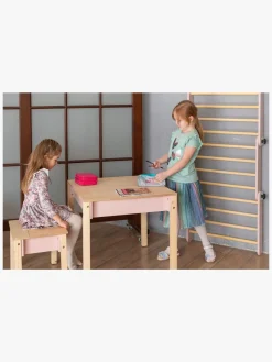 Børnemøbler|FamilySCL Family-scl Smart Opbevaring Bord med Stol, Pink