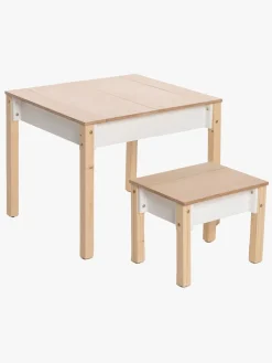 Børnemøbler|FamilySCL Family-scl Smart Opbevaring Bord med Stol, Hvid