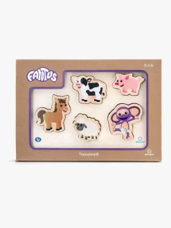 Spil & Puslespil|Fantorangen Fantus Træpuslespil Dyr 5 Brikker Flerfarvet