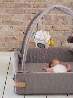 FILIBABBA Babylegetøj-Soft Quilt Aktivitetstæppe, Dark Grey