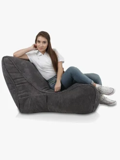 Børnemøbler|Furini Flavio Sækkestol Velour, Mørkegrå