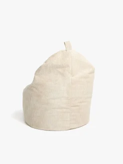 Børnemøbler|Furini Yoko Sækkestol Velour, Lys beige