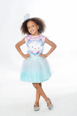 Kostumer & Udklædning|GabbysDollhouse Gabby's Dollhouse Deluxe Cakey Cat Kostume med Hårbånd