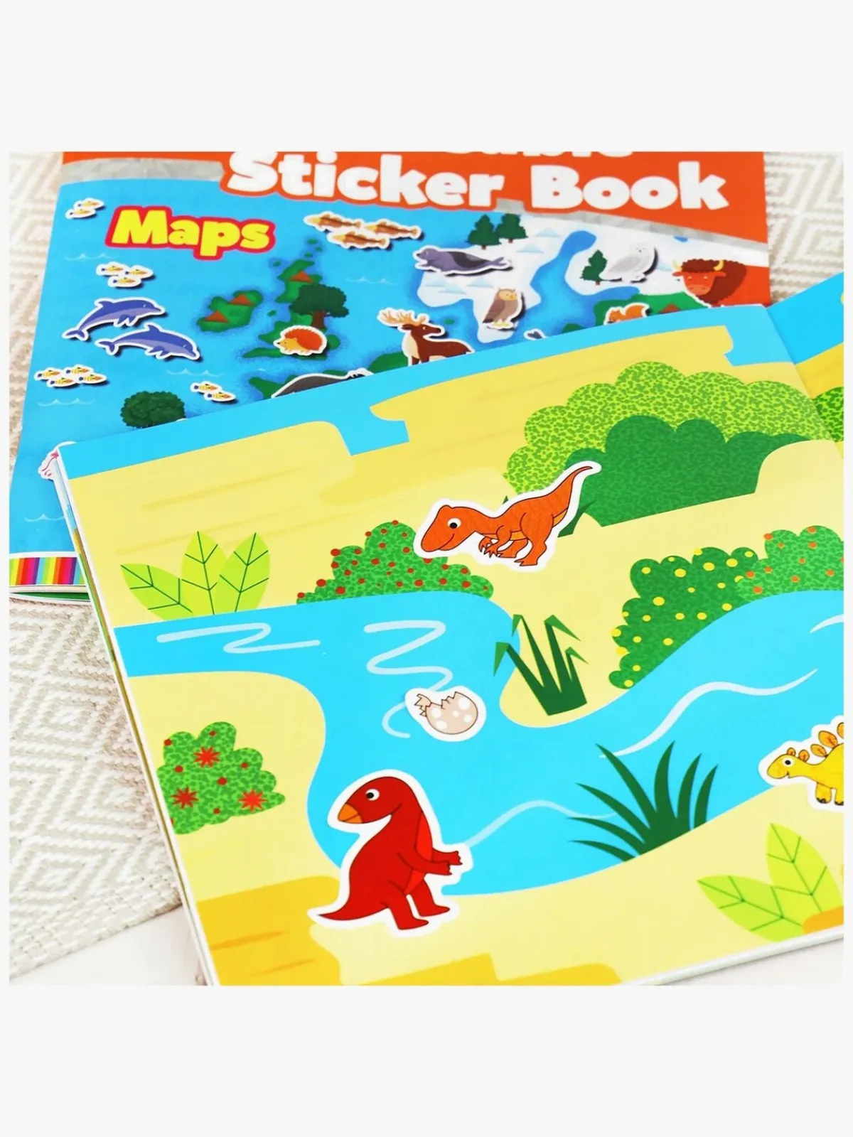 Galt Kreativt Legetøj-Klistermærkebog Genanvendelig Dinosaur