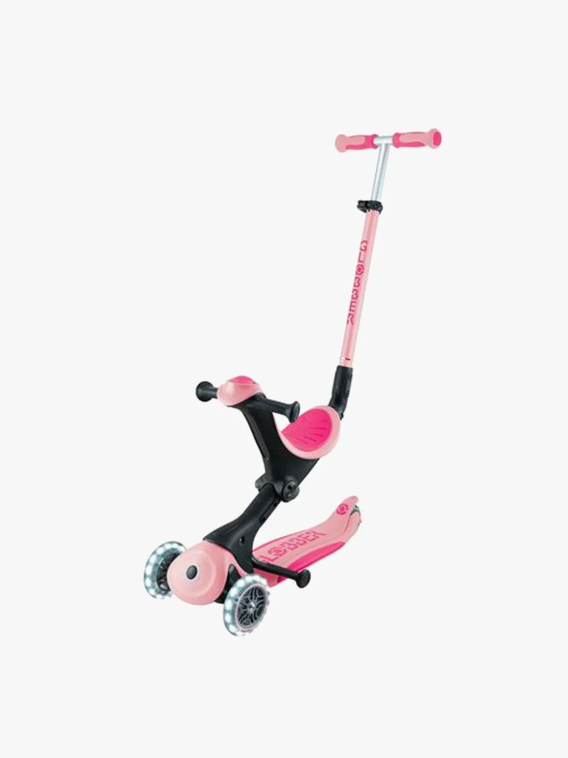 Løbehjul|Globber Go-Up Deluxe Lights Trehjulet Løbehjul, Pastel Pink Lyserød