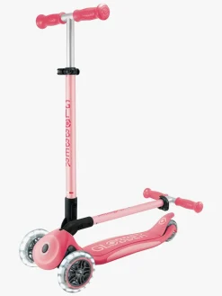 Globber Løbehjul-Primo Sammenklappelig Plus Lights V2 Trehjulet Løbehjul, Coral Pink