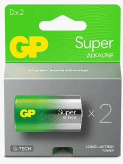 GPBatterier Elektronik & Media-GP Super Alkaline G-TECH D/LR20 Batterier 2-Pak