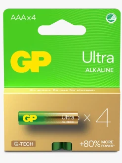 Elektronik & Media|GPBatterier GP Ultra Alkaline G-TECH AAA/LR03 Batterier Svanemærket 4-Pak