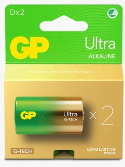GPBatterier Elektronik & Media-GP Ultra Alkaline G-TECH D/LR20 Batterier Svanemærket 2-Pak