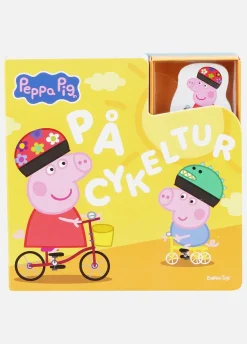 PeppaPig Bøger-Gurli Gris Bog med Træfigurer - På Cykeltur