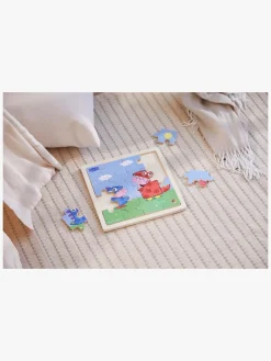 Spil & Puslespil|BarboToys Gurli Gris Træpuslespil Dinosaurer 16 Brikker