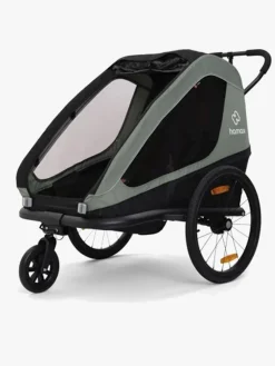 Aktivitetsvogne|Hamax Traveller Cykelanhænger, Khaki Green/Black Grøn/Sort