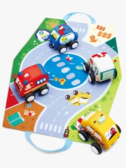 Hape Legetøjsbiler & -Fartøjer-Pull-Back Soft Bilsæt