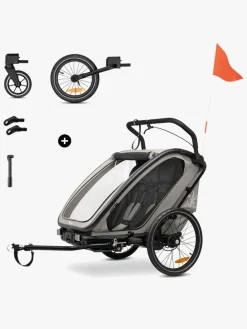 Aktivitetsvogne|Hauck Bike N Walk Cykelanhænger, Light Grey