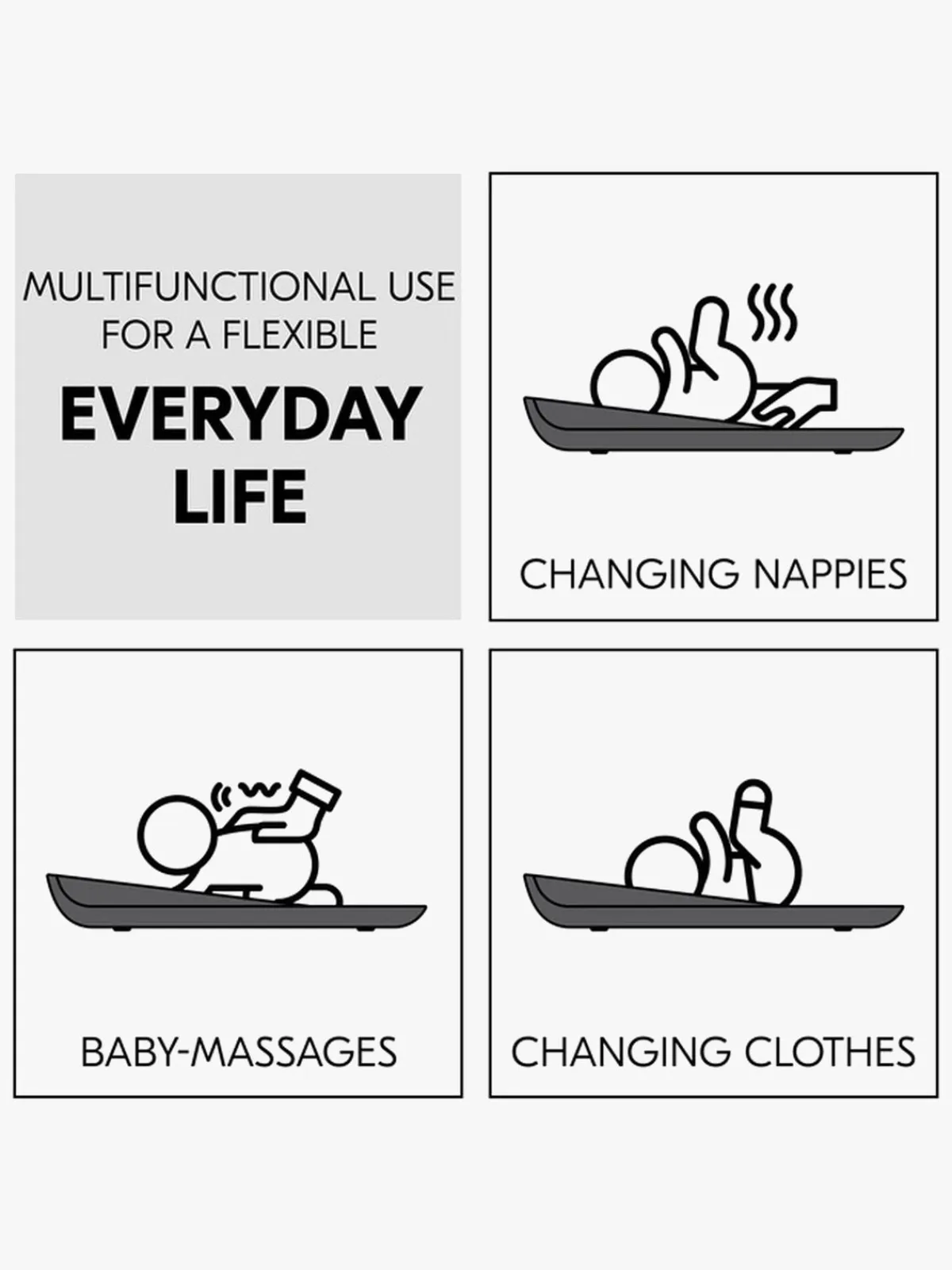 Hauck Pusleborde-Change N Clean Puslepude, Anthracite