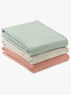 Stofbleer, Nusseklude & Babytæpper|Hauck Cuddle N Clean Tæppe/ Stofble i Musselin 3-pak, Sage/Beige/Dots/Cork Grøn/Lyserød/Beige