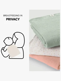 Stofbleer, Nusseklude & Babytæpper|Hauck Cuddle N Clean Tæppe/ Stofble i Musselin 3-pak, Sage/Beige/Dots/Cork Grøn/Lyserød/Beige