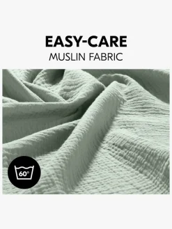 Hauck Stofbleer, Nusseklude & Babytæpper-Cuddle N Clean Tæppe/ Stofble i Musselin 3-pak, Sage/Beige/Cork