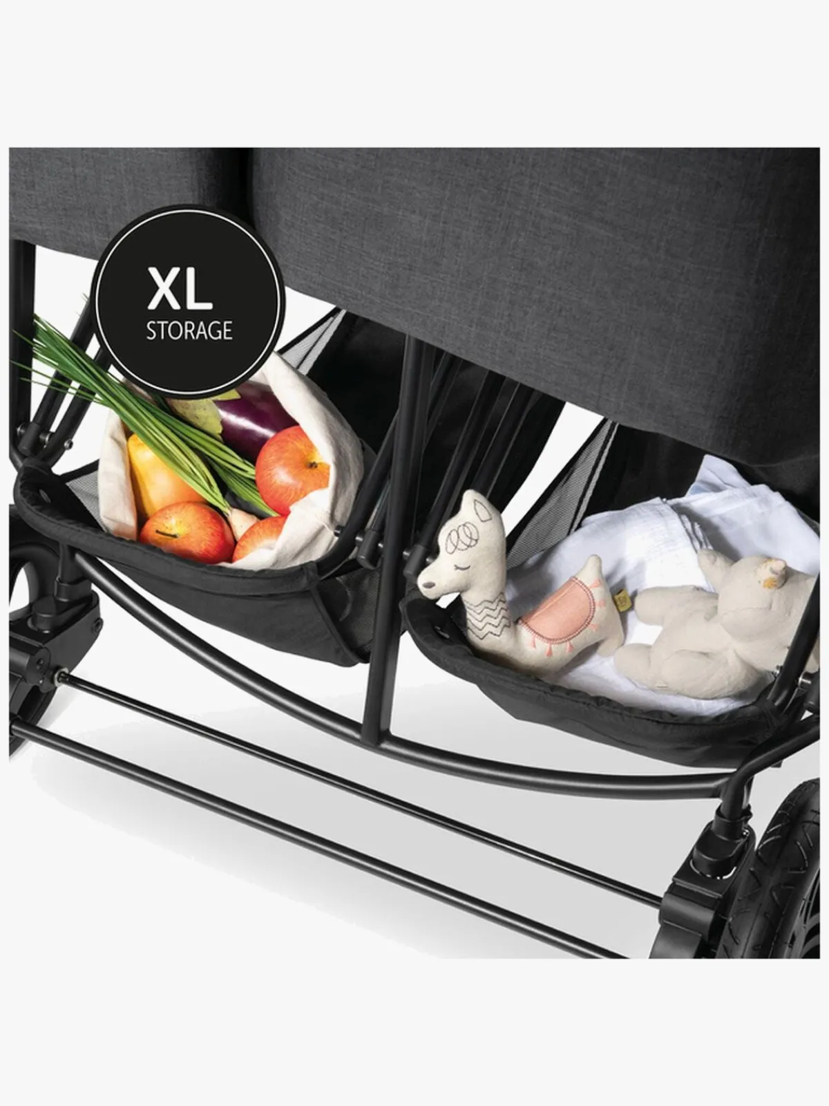 Hauck Tvillingevogne-Uptown Duo Tvillingevogn, Melange Black