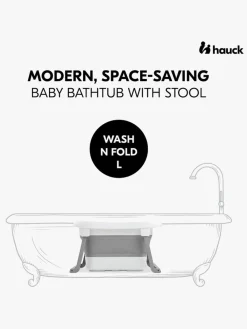 Badeværelset|Hauck Wash N Fold Badekar L, White/Stone Grå/Hvid