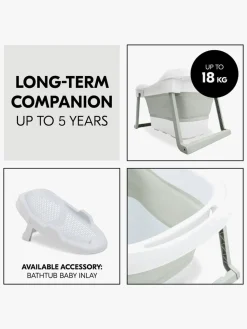 Badeværelset|Hauck Wash N Fold Badekar L, White/Sage Grøn/Hvid