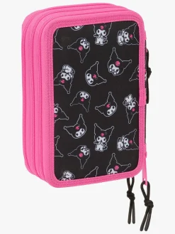 Kreativt Legetøj|HelloKitty Hello Kitty Kuromi Penalhus med 3 Rum, Lyserød/sort