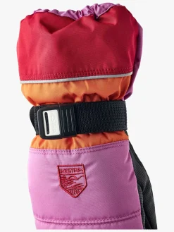 Børn Hestra Tilbehør-Kids Czone Vanter, Cerise/Light orange