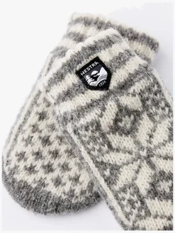 Børn Hestra Uldtøj|Tilbehør-Kid's Nordic Vanter, Grey/Offwhite