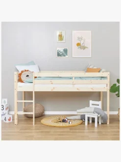 Børnesenge & Tilbehør|Hoppekids ECO Comfort  Halvhøj Højseng 90x200, Træ Beige