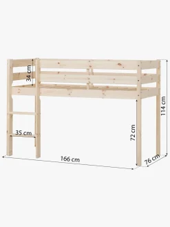 Børnesenge & Tilbehør|Hoppekids ECO Comfort  Halvhøj Højseng 70x160, Træ Beige