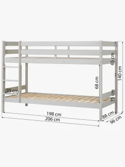 Børnesenge & Tilbehør|Hoppekids ECO Comfort Køjeseng 90x200, Duegrå Grå