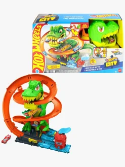 Legetøjsbiler & -Fartøjer|HotWheels Hot Wheels City T-Rex Brandstation Racerbane