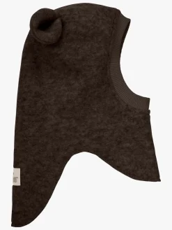 Børn Huttelihut Tilbehør|Uldtøj-Elefanthue i Uld, Dark Brown Melange