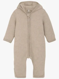 Uldtøj|Heldragter|Huttelihut Ulddragt med Ører, Camel Melange Brun