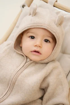 Uldtøj|Heldragter|Huttelihut Ulddragt med Ører, Camel Melange Brun