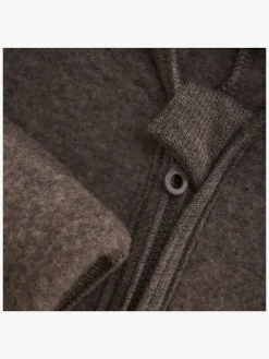 Uldtøj|Heldragter|Huttelihut Ulddragt med Ører, Brown Melange Brun