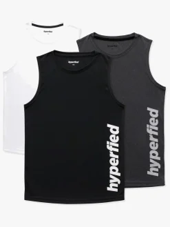Sportstøj|Hyperfied Bounce Tank Top 3-pak, Black/Grey Melange/White Grå/Hvid/Sort