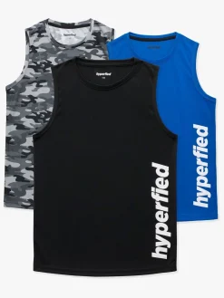 Hyperfied Sportstøj-Bounce Tank Top 3-pak, Black/Camo Black/Blue