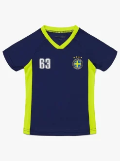 Sportstøj|Hyperfied V-Neck Neo Logo T-Shirt, Medieval Blue Blå/Gul