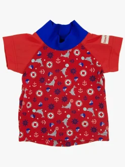 Børn ImseVimse Uv & Strand-Badetrøje, Red Marine