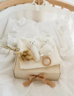 Stofbleer, Nusseklude & Babytæpper|JaBaDaBaDo Bunny Tæppe Gavesæt, Hvid