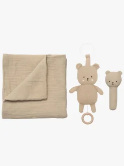 JaBaDaBaDo Stofbleer, Nusseklude & Babytæpper-Teddy Tæppe Gavesæt, Beige