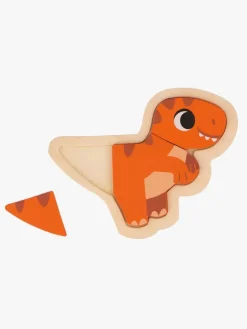 Spil & Puslespil|Janod 4 Progressive Puslespil Dinosaurer 14 Brikker