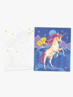 Janod Kreativt Legetøj-Paint By Numbers Akvarelsæt Enhjørning