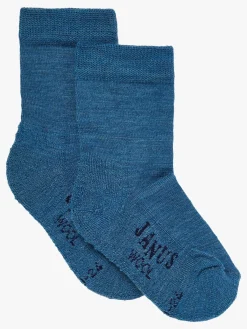 Børn Janus Undertøj|Uldtøj-Uldstrømper Merinoblanding 2-pak, Lyseblå