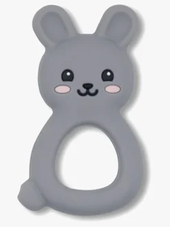Babylegetøj|Jellystone Designs Kanin Bidering Silikone, Lysegrå Flerfarvet